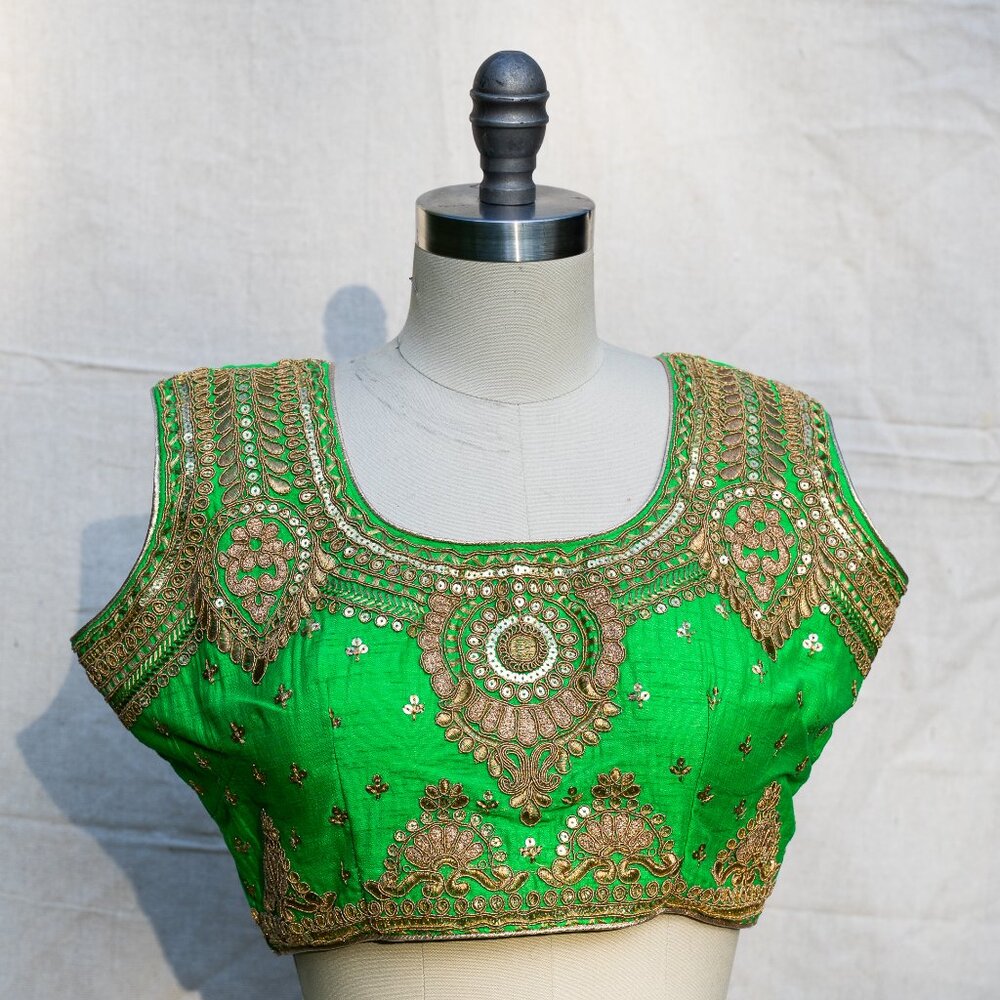 Green Crop Top Blouse